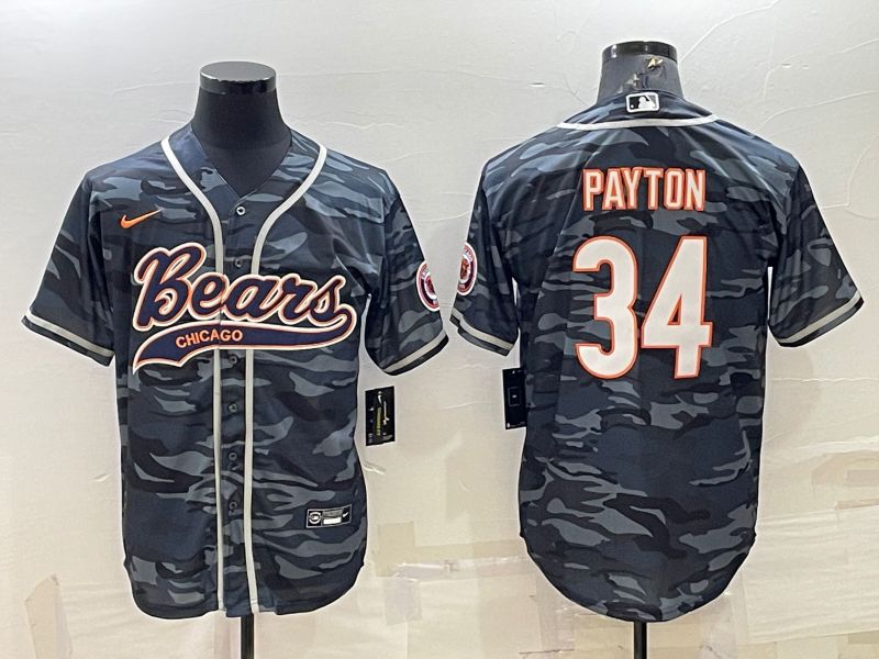 Men Chicago Bears #34 Payton Camo 2022 Nike Co branded NFL Jerseys